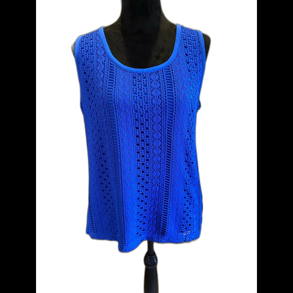 Rafaella Blouse Plus Size XL Royal Blue Woman’s  Sleeveless Casual‎ Stylish Top